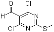 4,6-二氯-2-甲硫基嘧啶-5-甲醛分子结构 (CAS 33097-11-9)