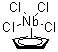 四氯环戊二烯基铌分子结构 (CAS 33114-15-7)