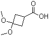3,3-Dimethoxycyclobutanecarboxylic acid molecular structure (CAS 332187-56-1)