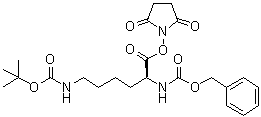N-(alpha)-苄氧羰基-N-(epsilon)-叔丁氧羰基-L-赖氨酸琥珀酰亚胺基酯分子结构 (CAS 3338-34-9)