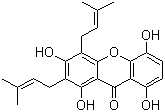1,3,5,8-四羟基-2,4-双(3-甲基-2-丁烯基)-9H-氧杂蒽-9-酮分子结构 (CAS 33390-42-0)