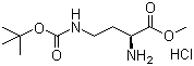N'-叔丁氧羰基-L-2,4-二氨基丁酸甲酯盐酸盐分子结构 (CAS 3350-15-0)
