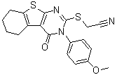 structure of CAS# 337349-54-9, Necrostatin-5;2-[[3,4,5,6,7,8-Hexahydro-3-(4-methoxyphenyl)-4-oxo[1]benzothieno[2,3-d]pyrimidin-2-yl]thio]-acetonitrile