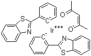 structure of CAS# 337526-88-2, (OC-6-33)-Bis[2-(2-benzothiazolyl-kN3)phenyl-kC](2,4-pentanedionato-kO,kO') iridium
