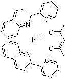 乙酰丙酮双(2-苯基喹啉)铱分子结构 (CAS 337526-95-1)