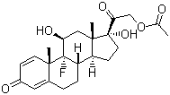 9-氟醋酸泼尼松龙分子结构 (CAS 338-98-7)