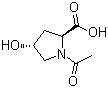 N-乙酰-L-羟基脯氨酸分子结构 (CAS 33996-33-7)
