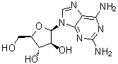 9-beta-D-呋喃阿拉伯糖基-2,6-二氨基嘌呤分子结构 (CAS 34079-68-0)