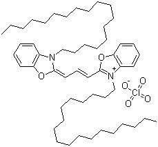 3-Octadecyl-2-[3-(3-octadecyl-2(3H)-benzoxazolylidene)-1-propen-1-yl]benzoxazolium perchlorate molecular structure (CAS 34215-57-1)