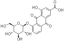 大黄酸-8-葡糖苷分子结构 (CAS 34298-86-7)