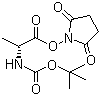N-[(叔丁氧基)羰基]-D-丙氨酸 2,5-二氧代-1-吡咯烷基酯分子结构 (CAS 34404-33-6)
