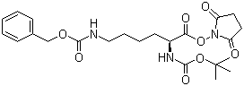 N2-[(叔丁氧基)羰基]-N6-[(苯甲氧基)羰基]-L-赖氨酸 2,5-二氧代-1-吡咯烷基酯分子结构 (CAS 34404-36-9)