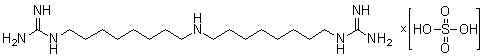 N,N'''-(亚氨基二-8,1-辛烷二基)二胍硫酸盐分子结构 (CAS 34491-13-9)