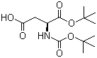Boc-L-天冬氨酸叔丁酯分子结构 (CAS 34582-32-6)