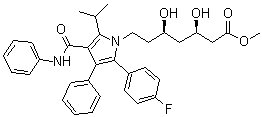 (betaR,deltaR)-2-(4-Fluorophenyl)-beta,delta-dihydroxy-5-(1-methylethyl)-3-phenyl-4-[(phenylamino)carbonyl]-1H-pyrrole-1-heptanoic acid methyl ester molecular structure (CAS 345891-62-5)