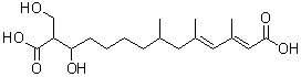 12-羟基-13-(羟基甲基)-3,5,7-三甲基-2,4-十四碳二烯二酸分子结构 (CAS 34668-61-6)