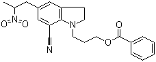 1-[3-(Benzoyloxy)propyl]-2,3-dihydro-5-(2-nitropropyl)-1H-indole-7-carbonitrile molecular structure (CAS 350797-56-7)