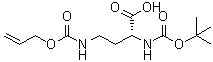 (2R)-2-[[(1,1-Dimethylethoxy)carbonyl]amino]-4-[[(2-propenyloxy)carbonyl]amino]butanoic acid molecular structure (CAS 350820-58-5)