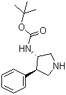 (3S,4R)-4-苯基吡咯烷-3-基氨基甲酸叔丁酯分子结构 (CAS 351360-61-7)