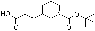 1-叔丁氧羰基-3-哌啶丙酸分子结构 (CAS 352004-58-1)