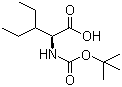 N-叔丁氧羰基-3-乙基-L-正缬氨酸分子结构 (CAS 35264-04-1)