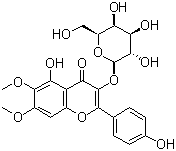 3-(beta-D-吡喃半乳糖氧基)-5-羟基-2-(4-羟基苯基)-6,7-二甲氧基-4H-1-苯并呋喃-4-酮分子结构 (CAS 35399-32-7)