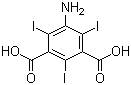 5-氨基-2,4,6-三碘间苯二甲酸分子结构 (CAS 35453-19-1)