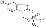 结构式 CAS# 35575-96-3, 甲基吡啶磷; 甲基吡噁磷; 唑啶磷; O,O-二甲基-S-[(6-氯-2,3-二氢-2-氧-1,3-噁唑并[4,5-b]吡啶-3-基)甲基]硫代磷酸酯