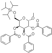 甲基 6-O-[三(1-甲基乙基)硅烷基]-alpha-D-吡喃半乳糖苷三苯甲酸酯分子结构 (CAS 356060-82-7)