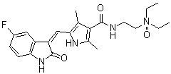 N-[2-(二乙基氧代氨基)乙基]-5-[(Z)-(5-氟-1,2-二氢-2-氧代-3H-吲哚-3-亚基)甲基]-2,4-二甲基-1H-吡咯-3-甲酰胺分子结构 (CAS 356068-99-0)
