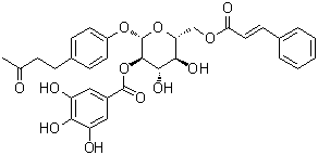 4-[4-[[6-O-(1-氧代-3-苯基-2-丙烯基)-2-O-(3,4,5-三羟基苯甲酰基)-beta-D-吡喃葡萄糖基]氧基]苯基]-2-丁酮分子结构 (CAS 356517-93-6)