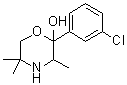 2-羟基-2-(3-氯苯基)-3,5,5-三甲基吗啉分子结构 (CAS 357399-43-0)