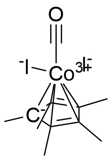羰基二碘(五甲基环戊二烯基)钴(III)分子结构 (CAS 35886-64-7)
