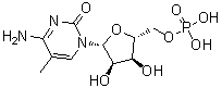 5-甲基胞苷酸分子结构 (CAS 3590-36-1)