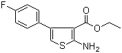 2-氨基-4-(4-氟苯基)-3-噻吩甲酸乙酯分子结构 (CAS 35978-33-7)