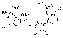 鸟苷-5'-三磷酸三钠盐分子结构 (CAS 36051-31-7)