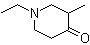1-乙基-3-甲基-4-哌啶酮分子结构 (CAS 3612-16-6)