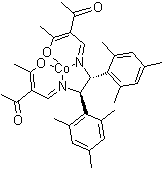 (1R,2R)-N,N'-二(2-乙酰基-3-氧代-2-丁烯亚基)-1,2-二均三甲苯基乙二胺合钴(II)分子结构 (CAS 361346-80-7)