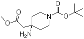 4-氨基-1-叔丁氧羰基-4-哌啶基乙酸甲酯分子结构 (CAS 362703-57-9)