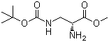 D-3-N-Boc-2,3-二氨基丙酸甲酯分子结构 (CAS 363191-25-7)