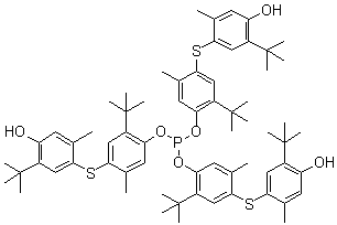 三[4,4'-硫基二(3-甲基-6-叔-丁基苯酚)]亚磷酸酯分子结构 (CAS 36339-47-6)