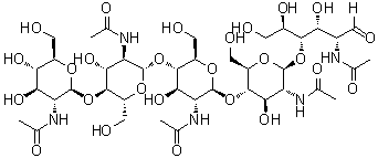 五-N-乙酰基壳五糖分子结构 (CAS 36467-68-2)