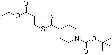tert-Butyl 4-[4-(ethoxycarbonyl)-1,3-thiazol-2-yl]piperidine-1-carboxylate molecular structure (CAS 365413-31-6)