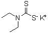 N,N-二乙基二硫代氨基甲酸钾分子结构 (CAS 3699-30-7)