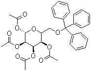 1,2,3,4-O-四乙酰基-6-O-三苯甲基-beta-D-吡喃葡萄糖分子结构 (CAS 37074-90-1)