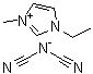 1-乙基-3-甲基咪唑鎓二氰胺盐分子结构 (CAS 370865-89-7)