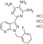 结构式 CAS# 370879-46-2, 2-[1-[(2-氟苯基)甲基]-1H-吡唑并[3,4-b]吡啶-3-基]-4,5,6-嘧啶三胺三盐酸盐