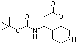 3-(N-Boc-氨基)-3-(4-哌啶基)丙酸分子结构 (CAS 372144-03-1)