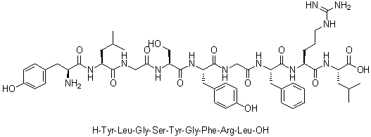 L-酪氨酰-L-亮氨酰甘氨酰-L-丝氨酰-L-酪氨酰甘氨酰-L-苯丙氨酰-L-精氨酰-L-亮氨酸分子结构 (CAS 372517-46-9)