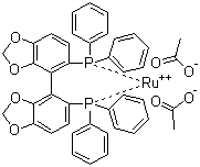 structure of CAS# 373650-12-5, Diacetato[(S)-(-)-5,5'-bis(diphenylphosphino)-4,4'-bi-1,3-benzodioxole]ruthenium(II)